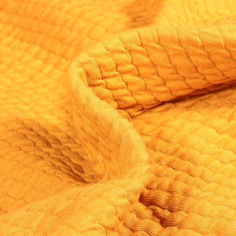 Tissu Sweat gaufré uni Monica Jaune