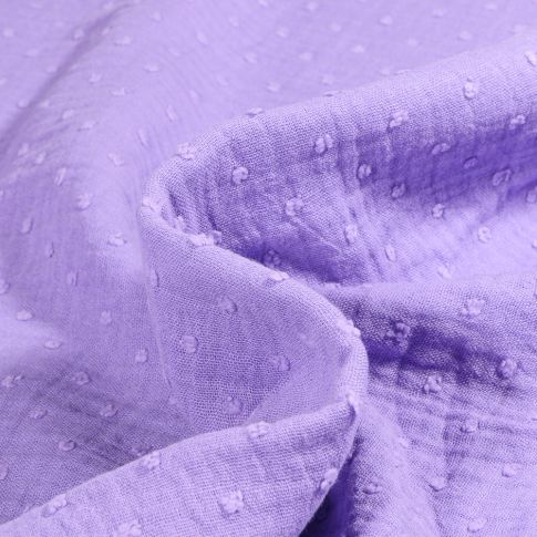 Tissu Double gaze Plumetis uni Lilas