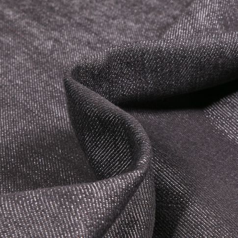 Tissu Jean Denim lavé extensible Noir