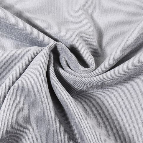 Tissu Velours milleraies uni Bleu gris