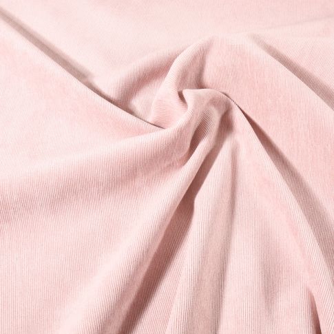 Tissu Velours milleraies uni Rose nude