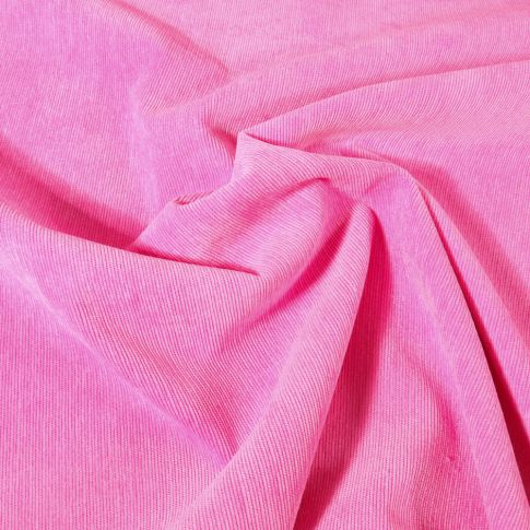 Tissu Velours milleraies uni Rose fuchsia