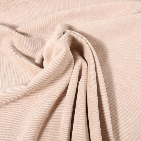 Tissu Velours milleraies uni Beige sable
