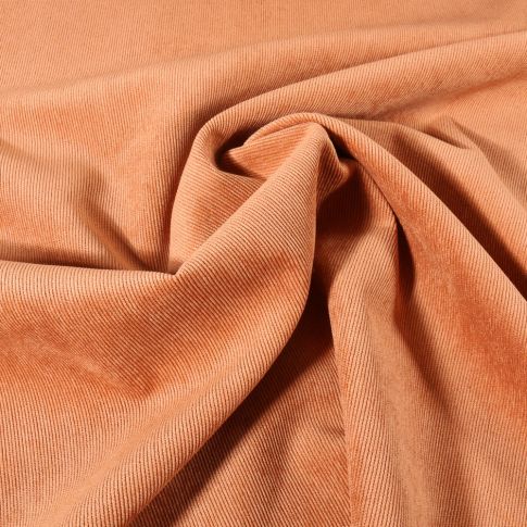Tissu Velours milleraies uni Rouille