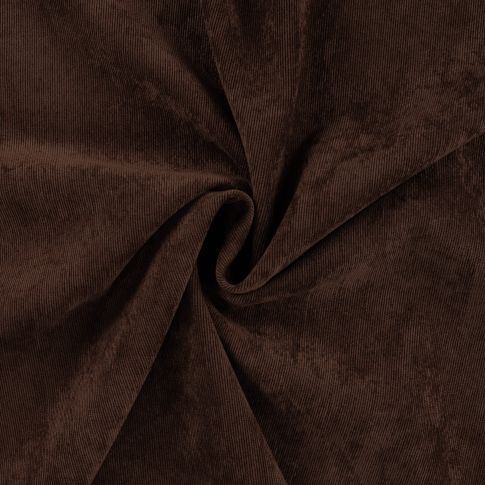 Tissu Velours milleraies uni Marron foncé