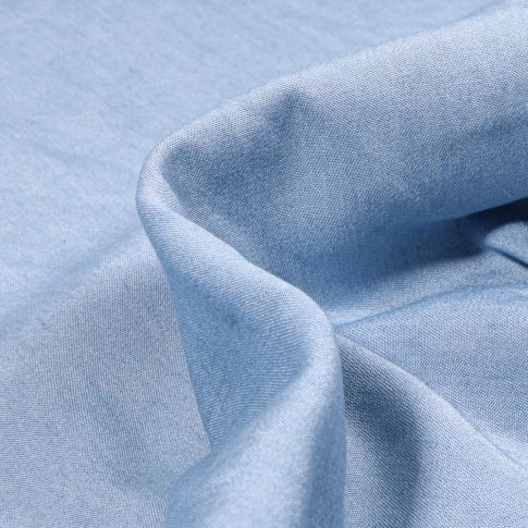 Tissu Chambray Viscose uni Bleu clair