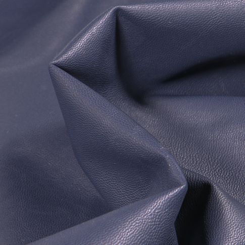 Tissu Simili cuir souple d'habillement uni Inès Bleu nuit