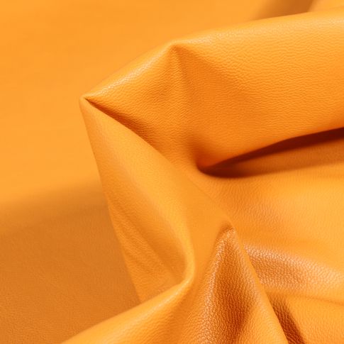 Tissu Simili cuir souple d'habillement uni Inès Jaune