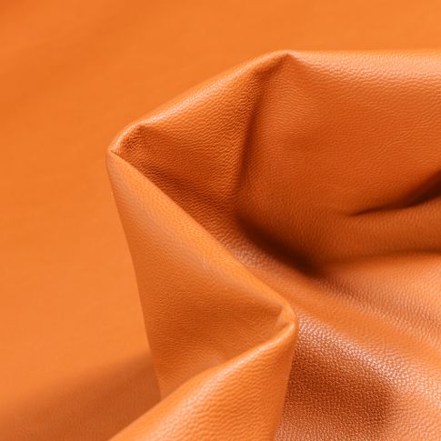 Tissu Simili cuir souple d'habillement uni Inès Caramel