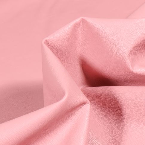 Tissu Simili cuir souple d'habillement uni Inès Rose pâle