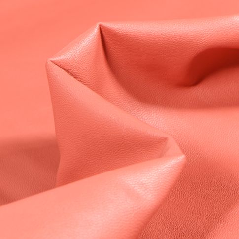 Tissu Simili cuir souple d'habillement uni Inès Rose poudré