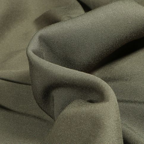 Tissu Viscose extensible uni Vert kaki