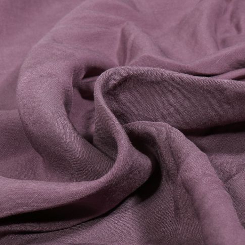 Tissu Viscose Lin Uni Lino sur fond Prune