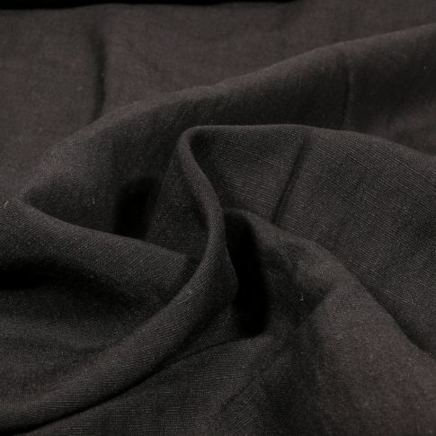 Tissu Viscose Lin Uni Lino sur fond Noir