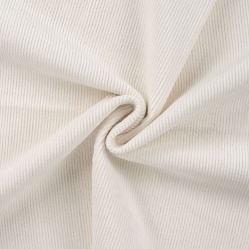 Tissu Velours côtelé stretch uni Blanc cassé