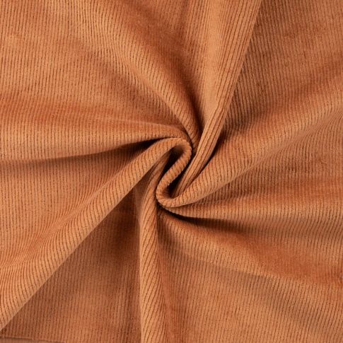 Tissu Velours côtelé stretch uni Orange