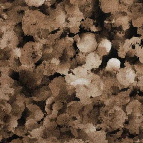 Tissu Viscose  Isadora effet aquarelle  Marron floutée sur fond Noir