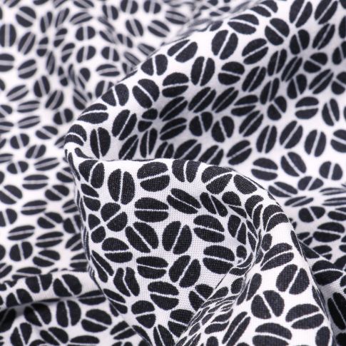 Tissu Viscose légère Coffee sur fond Blanc