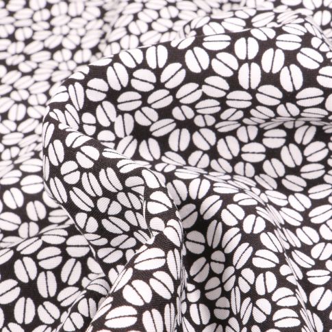 Tissu Viscose légère Coffee sur fond Noir