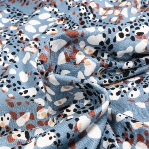 Tissu Jersey Viscose  Svea sur fond Bleu clair