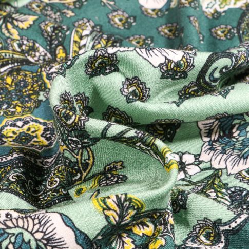Tissu Jersey Viscose Dolorès sur fond Vert