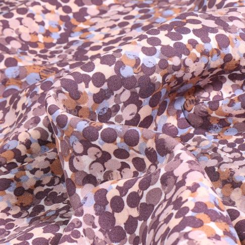 Tissu Viscose légère Pois multicolores Sophie sur fond Blanc