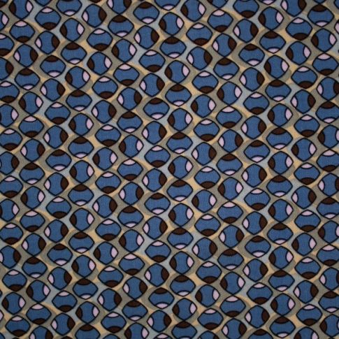 Tissu Viscose Twill Ovals jeans sur fond Beige