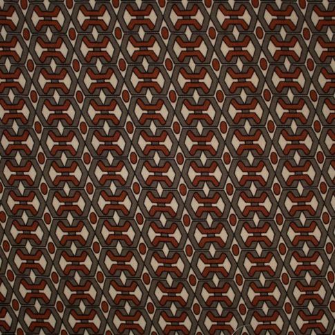 Tissu Viscose Twill Graphic Brown sur fond Beige sable