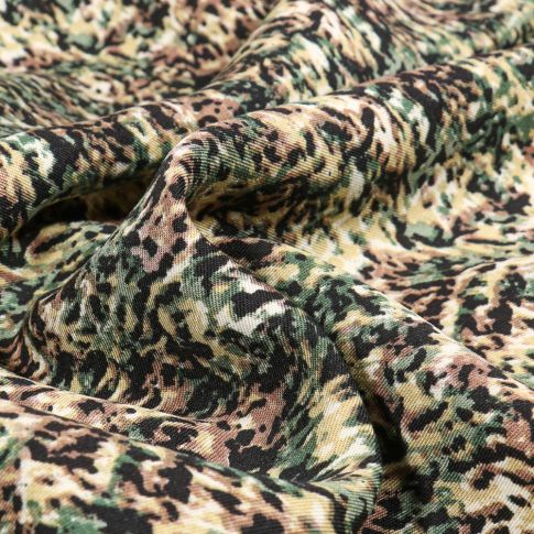 Tissu Viscose Twill Mix dots sur fond Vert