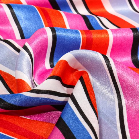 Tissu Satin Paola sur fond Rose fuchsia