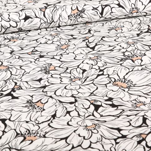 Tissu Viscose Chally Ria sur fond Blanc