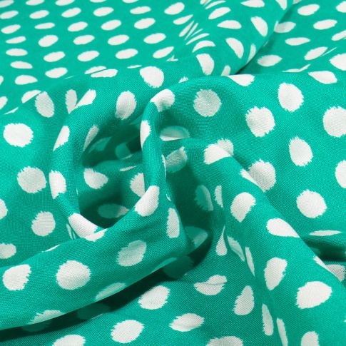 Tissu Viscose Chally Anja sur fond Vert émeraude