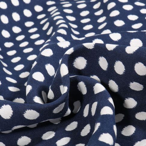 Tissu Viscose Chally Anja sur fond Bleu marine