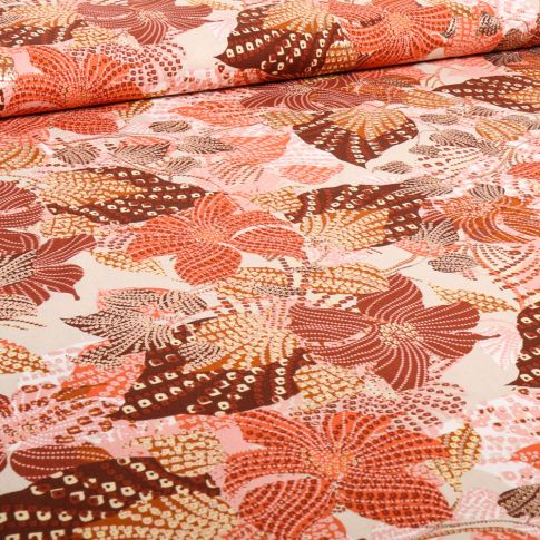 Tissu Viscose Aurora sur fond Rose nude