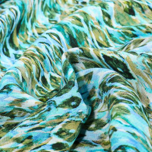 Tissu Viscose Linda  Bleu turquoise