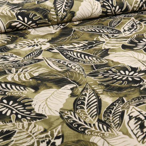Tissu Viscose Rima sur fond Vert kaki