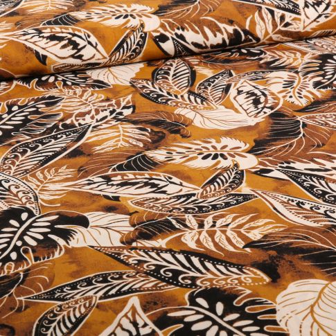 Tissu Viscose Rima sur fond Ocre