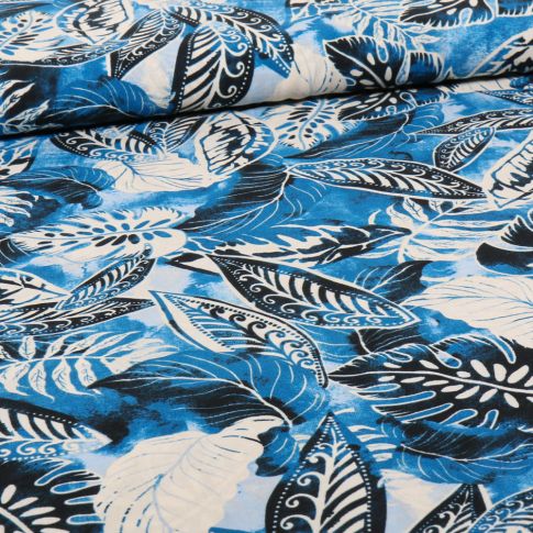 Tissu Viscose Rima sur fond Bleu