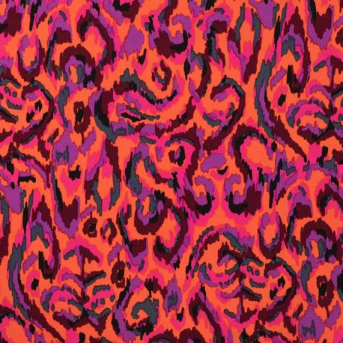 Tissu Viscose Twill Lia rose sur fond Violet