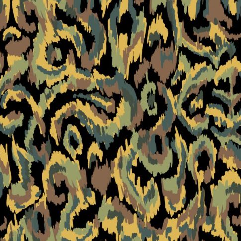Tissu Viscose Twill Lia vert sur fond Noir