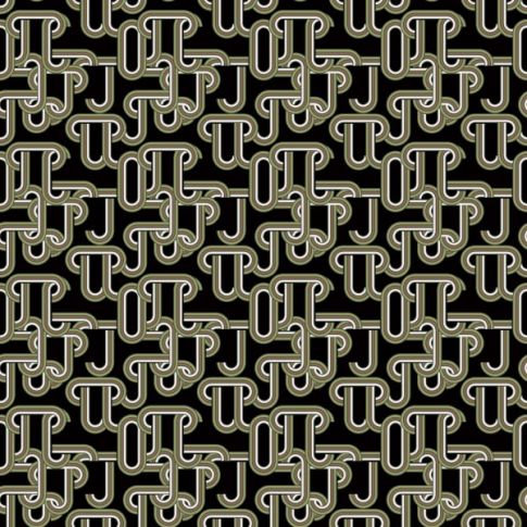 Tissu Viscose Twill Chains kaki sur fond Noir