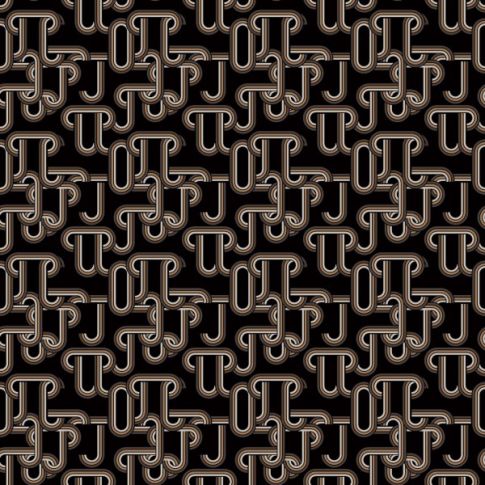 Tissu Viscose Twill Chains Marron sur fond Noir