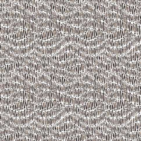 Tissu Bengaline imprimé Lilou marron sur fond Blanc