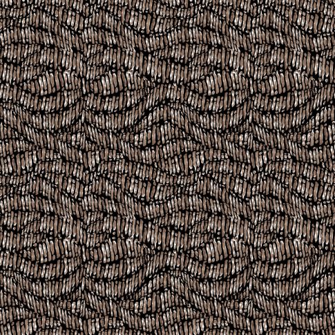 Tissu Bengaline imprimé Lilou marron sur fond Noir