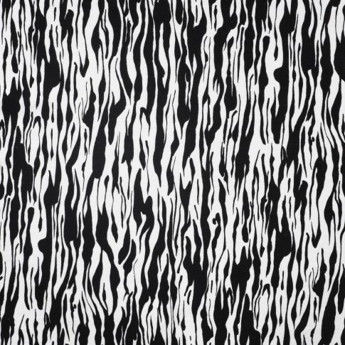Tissu Jersey Milano lignes blanches sur fond Noir