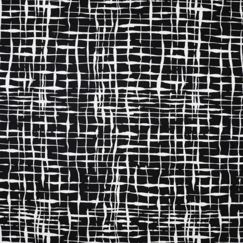 Tissu Jersey Milano Lia blanc sur fond Noir