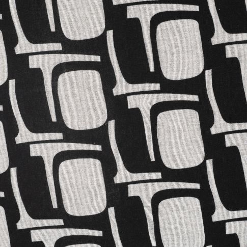 Tissu Jersey Milano Motifs écru sur fond Noir