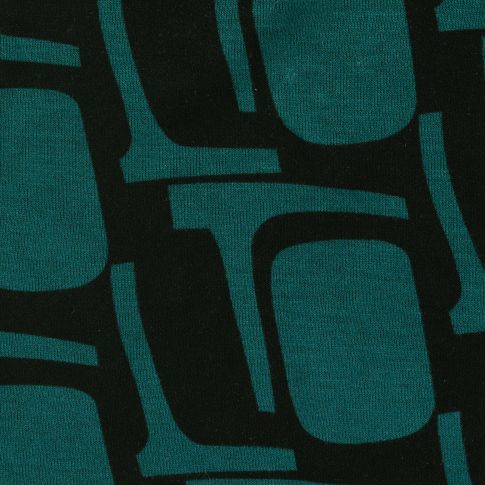 Tissu Jersey Milano Motifs pétrole sur fond Noir