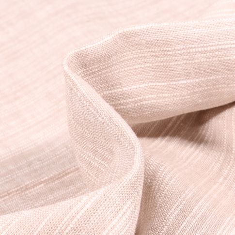 Tissu Lin Coton  Fines rayures blanches sur fond Naturel