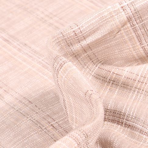 Tissu Lin Coton  Carreaux gris sur fond Naturel